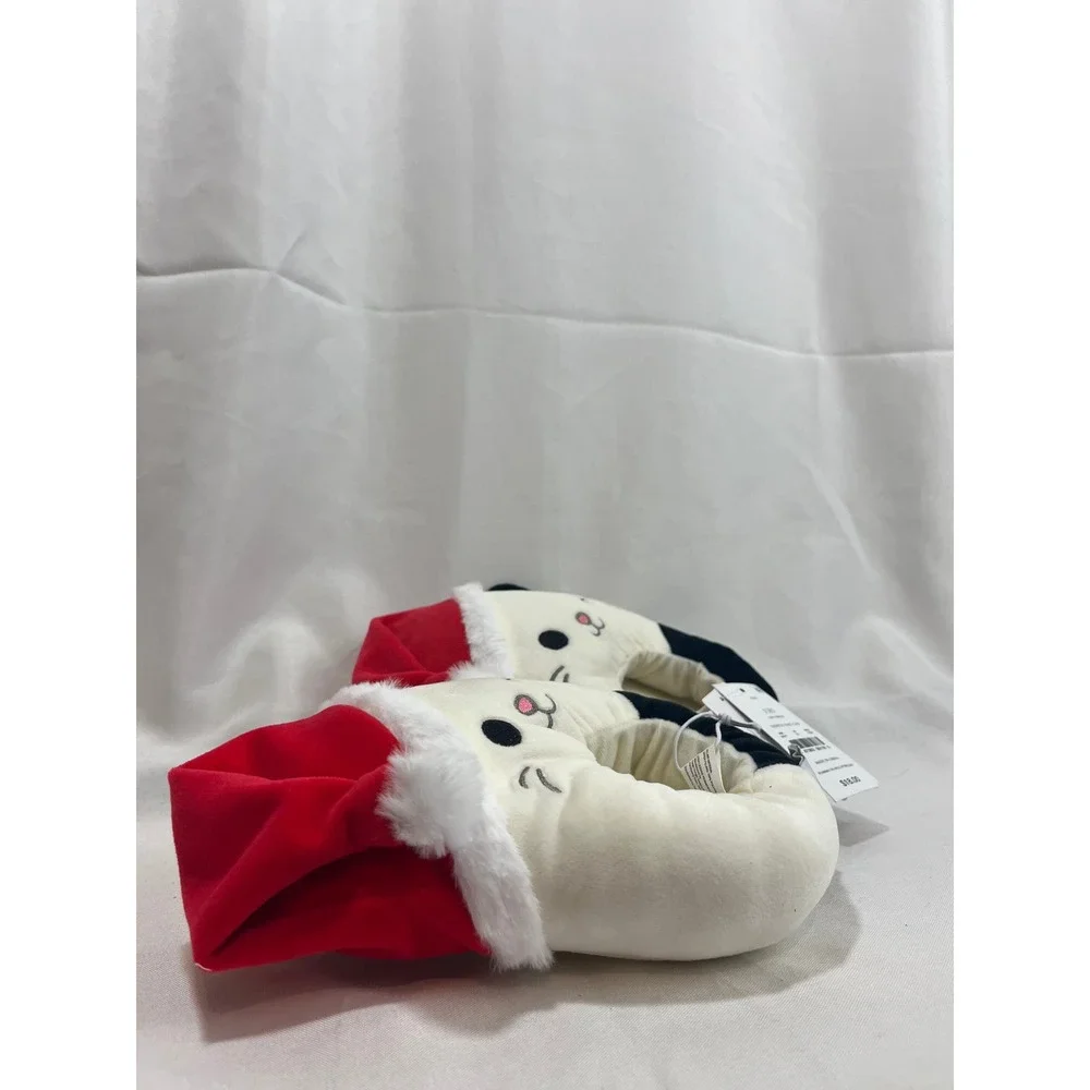 Squishmallows‎ Santa Hat Cat Cam Slippers Kids Youth 13/1 Off-White Holiday New
